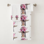 Bath Towel stelde Lily in het geit Bad Handdoek (Insitu)