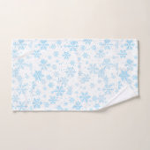 Bath Towels Blue Snowflakes Falling On White Bad Handdoek (Handdoek)