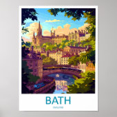 Bath Travel Print Wall Art Bath Wall Hanging Home (Voorkant)