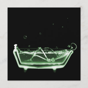 Bath Tub X-Ray Skeleton Green Kaart