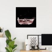 BATH TUB X-RAY VISION SKELETON - RED POSTER (Thuiskantoor)