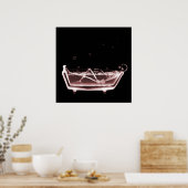 BATH TUB X-RAY VISION SKELETON - RED POSTER (Keuken)
