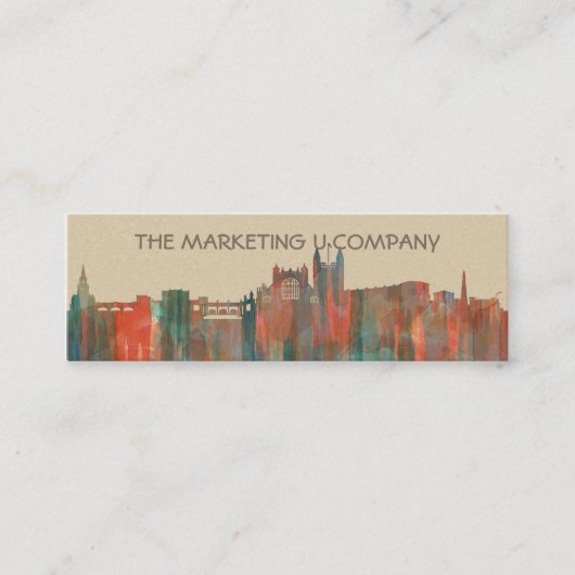 BATH, UK SKYLINE MINI VISITEKAARTJE (Voorkant)