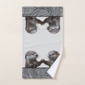 Bath Wild Animals Weasels  -  Baby Otters Towels (Serviette à main)