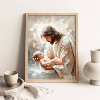 Bathe in Love, Christian Art, Nursery Children Art Poster