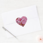 Bathed in Roze Japanse Cherry Blossom Hart Sticker (Envelop)
