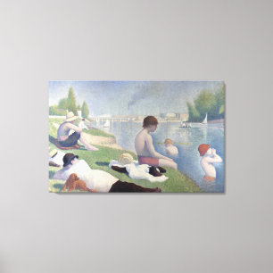 Bathers in Asnieres door Georges Seurat Canvas Afdruk