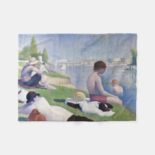 Bathers in Asnieres, Seurat Fleece Deken (Voorkant (Horizontaal))