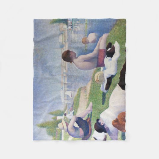 Bathers in Asnieres, Seurat Fleece Deken (Voorkant)