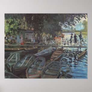Bathers in La Grenouillère by Claude Monet Poster