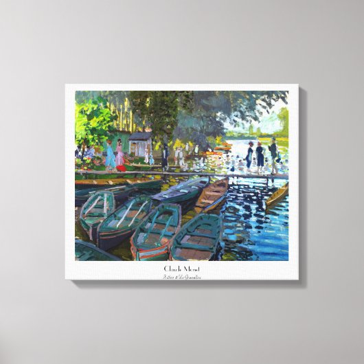 Bathers in La Grenouillere Claude Monet Canvas Afdruk (Voorkant)