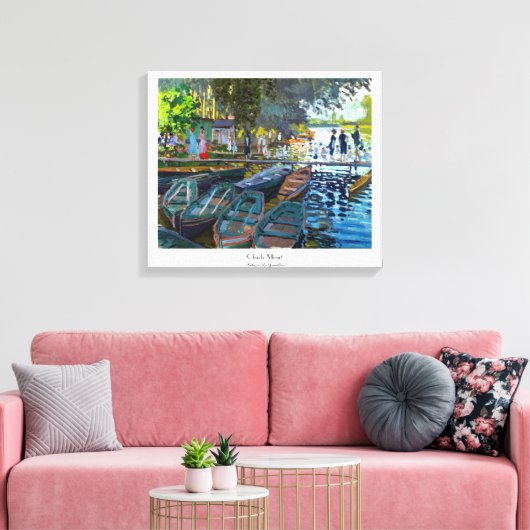 Bathers in La Grenouillere Claude Monet Canvas Afdruk (Insitu (Woonkamer))