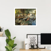 Bathers in La Grenovilliere Poster (Thuiskantoor)