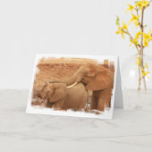 Bathing Baby Elephant Wenskaart Kaart (Gele Bloem)