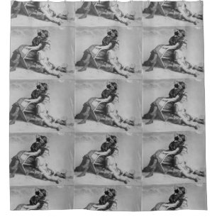 Bathing Beauties - bocht van de eeuwse badjurk Douchegordijn