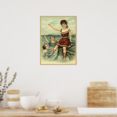 Bathing Beauty 1908 Briefkaart Poster (Keuken)