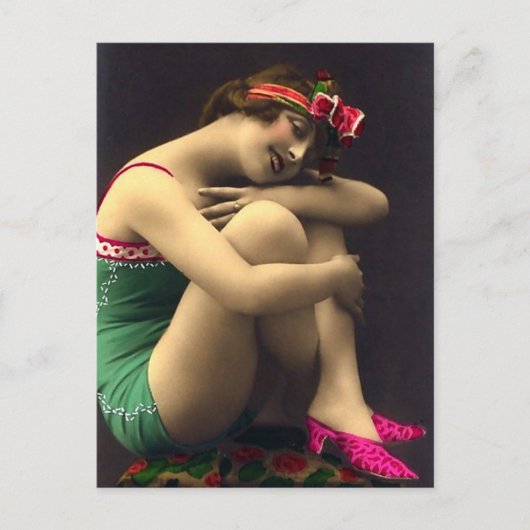 Bathing Beauty in Green Briefkaart (Voorkant)