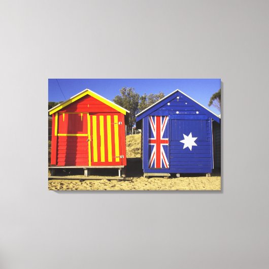 Bathing Boxes, Middle Brighton Beach, Port 2 Canvas Afdruk (Voorkant)