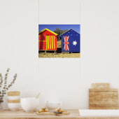 Bathing Boxes, Middle Brighton Beach, Port 2 Poster (Keuken)