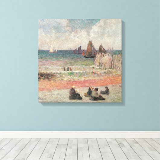 Bathing Dieppe van Paul Gauguin,  fijne kunst Canvas Afdruk (Insitu (Houten vloer))