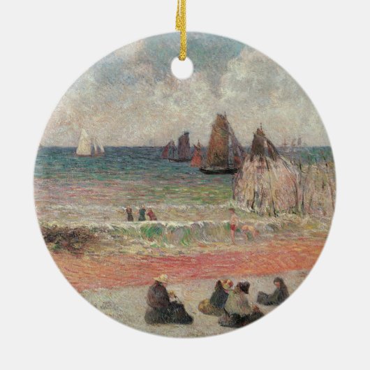 Bathing Dieppe van Paul Gauguin, fijne kunst Keramisch Ornament (Achterkant)