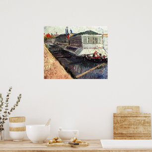 Bathing Float op de Seine bij Asniers, Poster