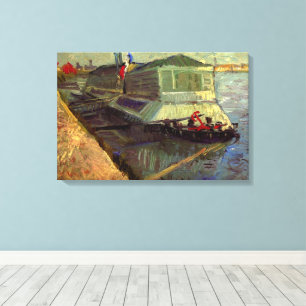Bathing Float op Seine Asniere door Vincent van Go Canvas Afdruk