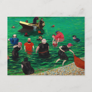 Bathing in Etretat, 1899, van Felix Vallotton Briefkaart