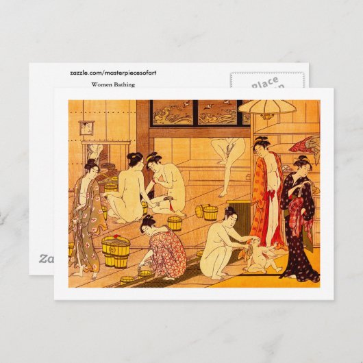 Bathing van vrouwen, Torii Kiyonaga Japans Briefkaart (Voorkant / Achterkant)
