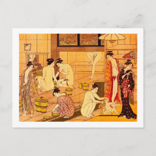 Bathing van vrouwen, Torii Kiyonaga Japans Briefkaart