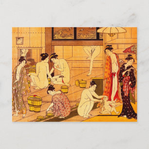 Bathing van vrouwen, Torii Kiyonaga Japans Briefkaart