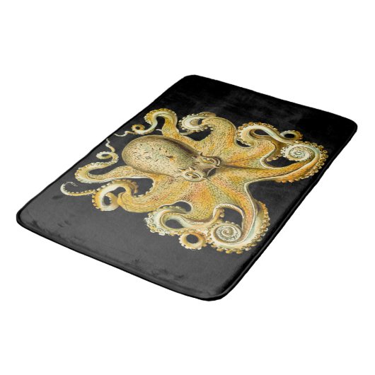 Bathmat Black Gold Octopus Badmat (Gekanteld)