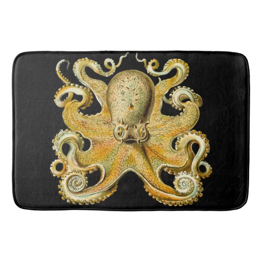 Bathmat Black Gold Octopus Badmat (Voorkant)