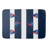 Bathmat - Blue Stripes Sailboot Badmat (Voorkant)
