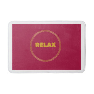 Bathmat Red "Relax" Bathmat met Gouden Accent Badmat