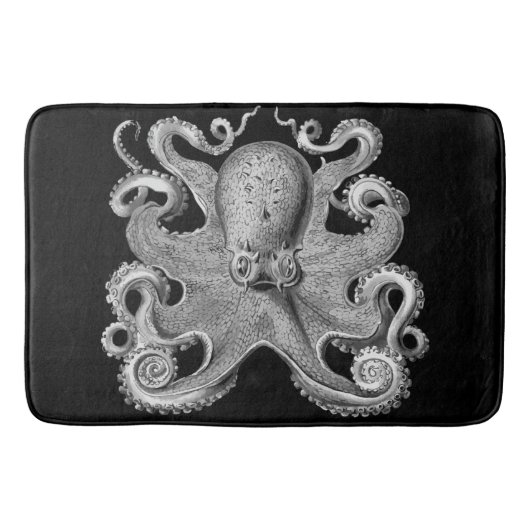 Bathmat zwarte grijze Octopus Badmat (Voorkant)