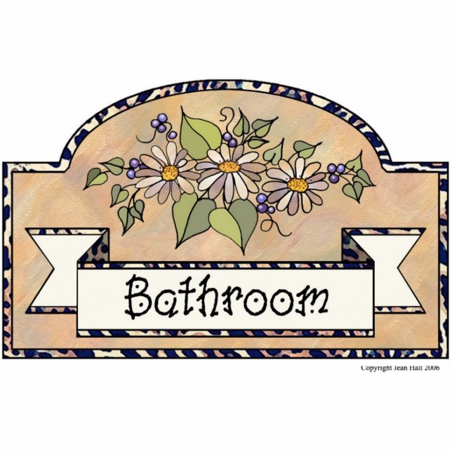 "Bathroom" — Decoratief teken Fotobeeldje Ornament (Voorkant)