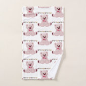 Bathroom diaset Roze Teddy Bear Hearts Love Bad Handdoek (Handdoek)