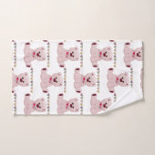 Bathroom diaset Roze Teddy Bear Hearts Love Bad Handdoek (Handdoek)