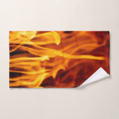 Bathroom-handdoekset, Flames op zwarte steunvloer Bad Handdoek (Handdoek)