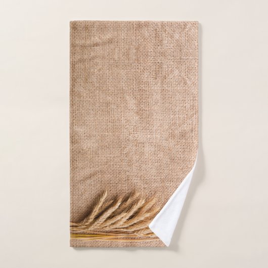 Bathroom Handdoekset Tarwe op Burlap Sack Country  Bad Handdoek (Handdoek)