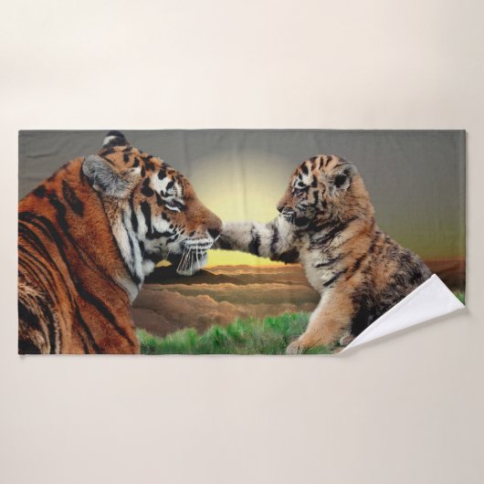 Bathroom-handdoekset van tijger en Cub Digital Edi Bad Handdoek (Badhanddoek)