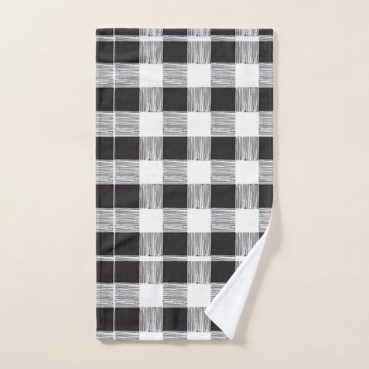 Bathroom-handdoeksets, zwart en wit, geplakt bad handdoek (Handdoek)