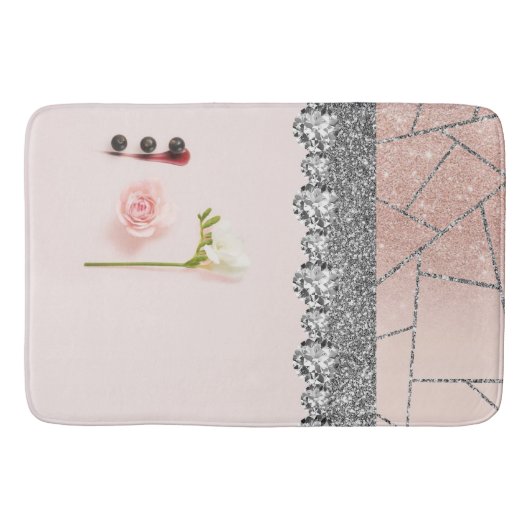 Bathroom Interior Design Home Black Glitter Marble Badmat (Voorkant)