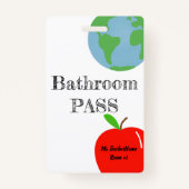 Bathroom Pass Persoonlijk Badge (Voorkant)