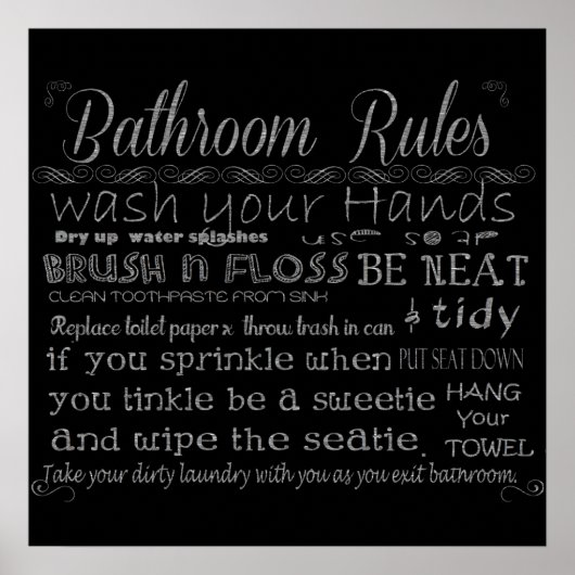 Bathroom-regels Poster (Voorkant)