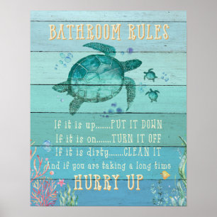 Bathroom Regels Snel op Turf Poster
