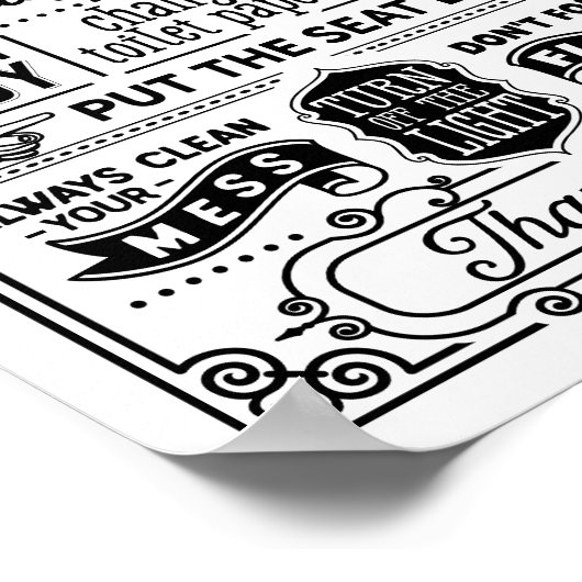 Bathroom Rules Modern Poster (Hoek)