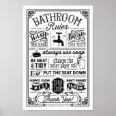 Bathroom Rules Modern  Poster (Voorkant)