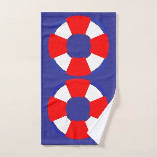 Bathroom Towel Set with Nautical Design (Serviette à main)